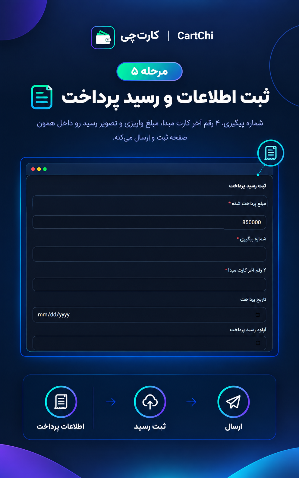 ثبت رسید پرداخت